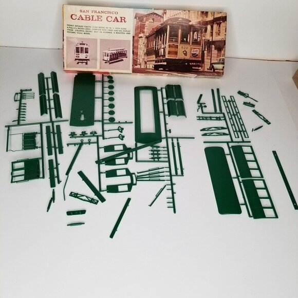 Vintage Hawk San Francisco Cable Car Model Kit Plastic 517-130 Paperwork Box - Picture 7 of 9